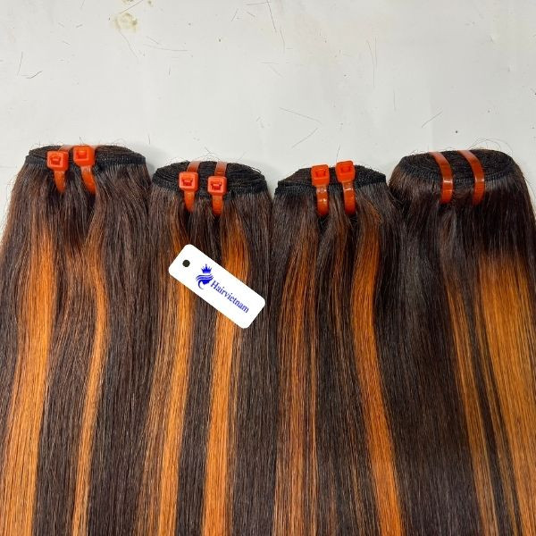 Bone Straight Human Hair with Highlights